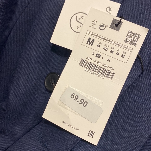 Zara Stretch Blazer (Blue) (NWT) - Picture 7 of 7